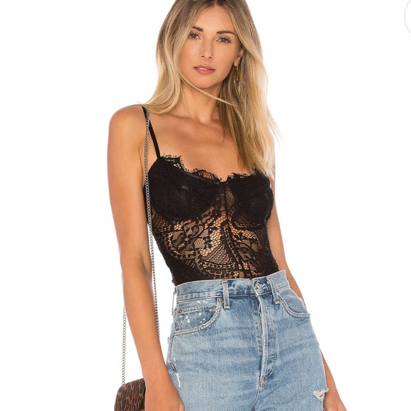 Bardot Tops - Revolve Bardot Lace Bodysuit